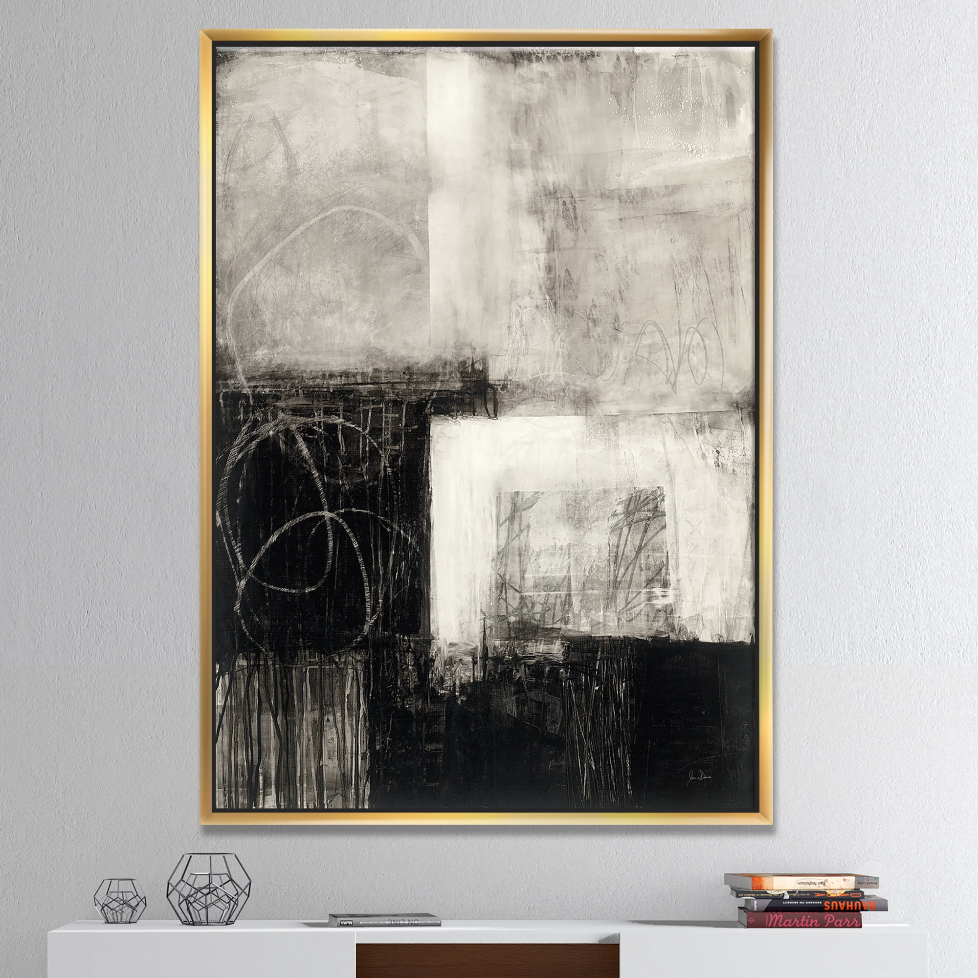 Designart ' A Geometric Day II ' MidCentury Modern Framed Canvas