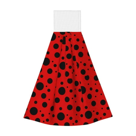

Ocsxa Ladybug Pattern for Hand Towels Hand Wipes with Velcro Soft and Fast Absorbent Hanging Towels Reusable Cleaning Cloth for Kitchen/Bathroom/Laundryroom 14x18In