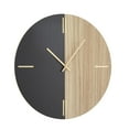 thumbnail image 6 of CosmoLiving by Cosmopolitan 24" Black Wooden Round Wall Clock with Marble Side, 6 of 12