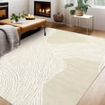 thumbnail image 1 of Modern Abstract Area Rug – Soft Low Pile Faux Wool Carpet – Non-Slip, Washable, Non-Shedding – Perfect for Living Room, Bedroom, 1 of 7