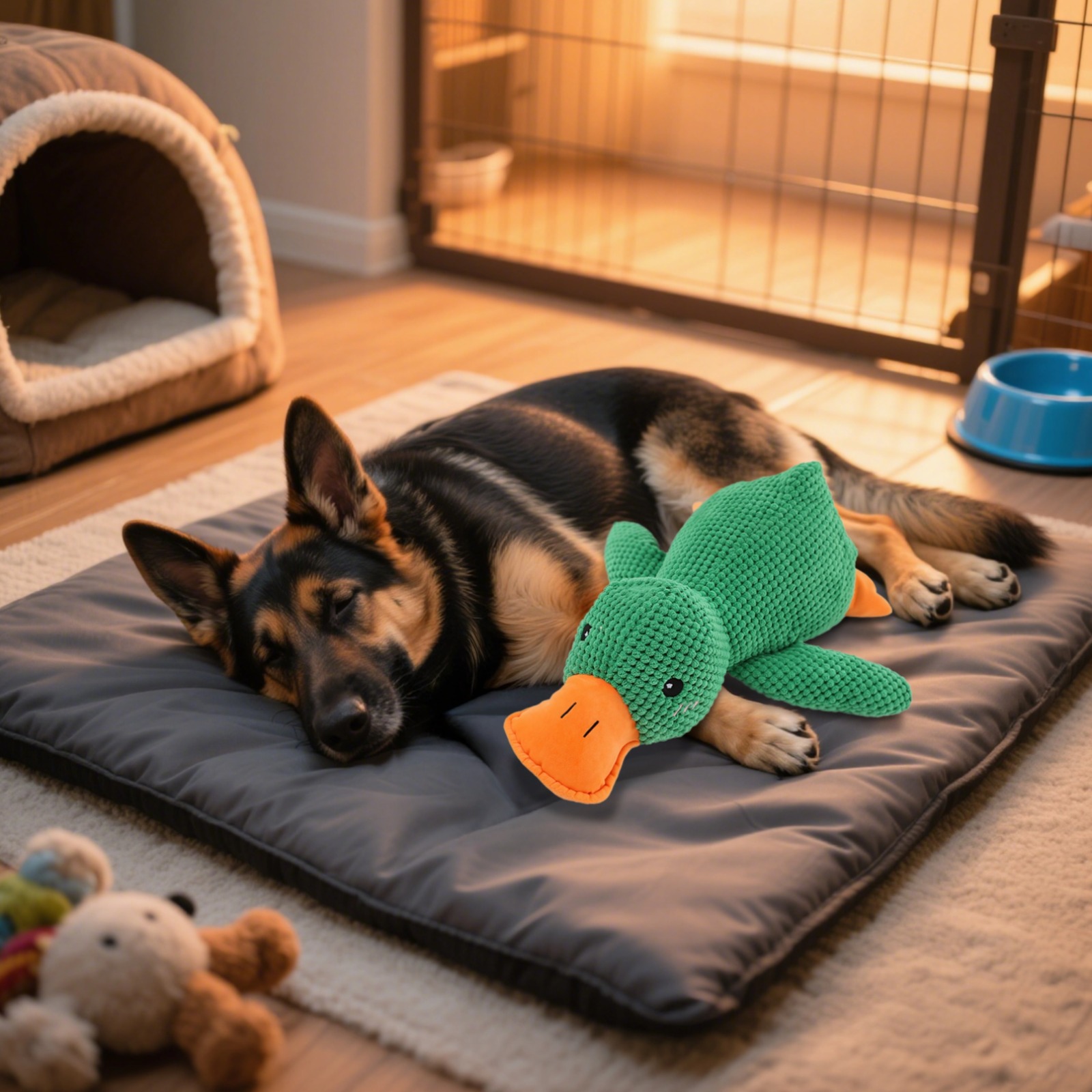 Large Plush Dog Toy,Duck Design with Squeaker,Durable Chew Resistant for Aggressive Chewers,Interactive Play and Comfort,15 x 18 Inches