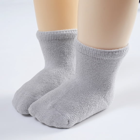 Huowey Kids Baby Toddler Ankle Socks Solid Color Non Cotton Soft Breathable Casual Lightweight Short Athletic Socks Summer Ribbed Floor Socks Cozy Dailywear,Grey,12-36 Months