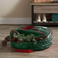 thumbnail image 3 of 1PC Christmas Wreath Storage Bag Round Garland Wreaths Storage Container with Clear Window Holiday Wreath Storage Box Strong Handles and Zippers, PE Green 90*20cm, 3 of 6