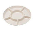 thumbnail image 2 of Bandeja para servir refrigerios, platos para servir divididos con virutas y salsas irrompibles, plato de comida multifuncional para refrigerios, Beige, 2 of 8