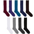 thumbnail image 3 of 6 Pairs Alexa Rose Woman Knee High Striped Solid Design Dress Casual Socks- Assorted Colors, 3 of 7