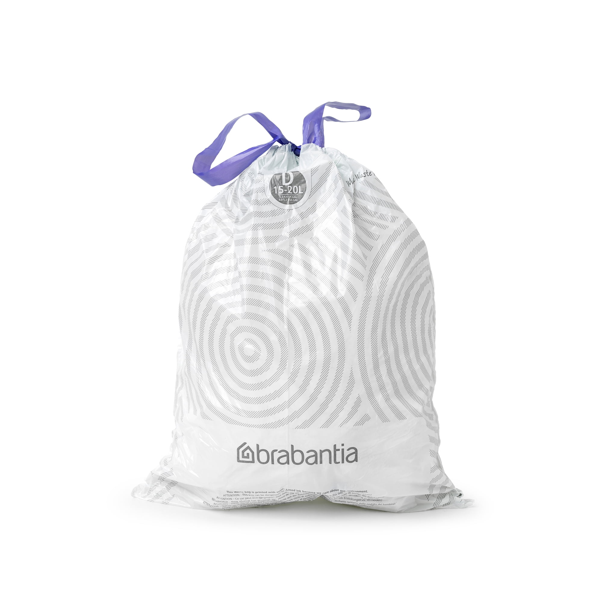 Brabantia PerfectFit Trash Bags, Code D, 4-5.3 Gallon (15-20L) - 120 Count