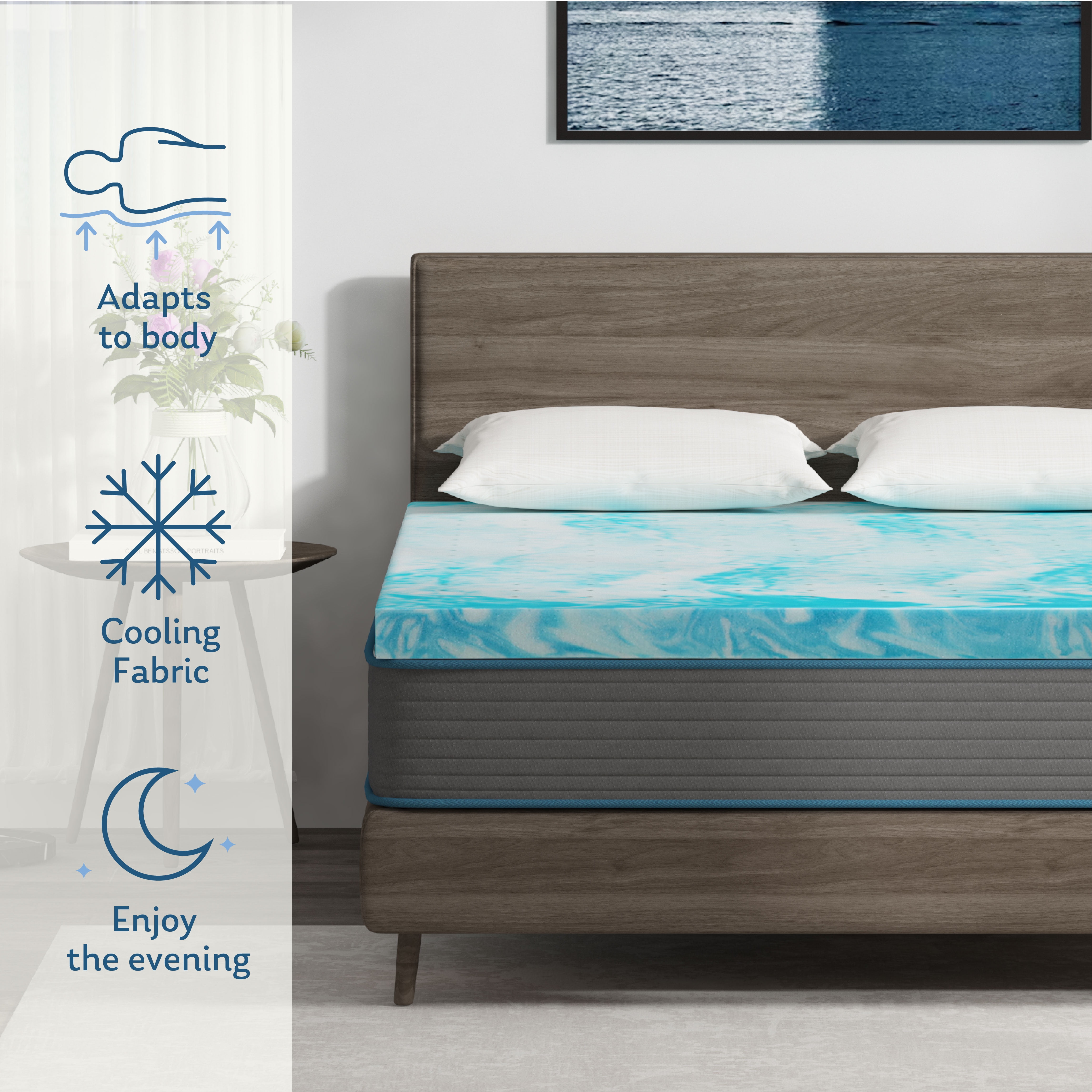 EGOHOME 2 inch Memory Foam Mattress Topper, Twin Mattress Topper, Cooling