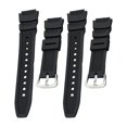 thumbnail image 4 of Reloj de pulsera de goma Sunnimix con Hebilla de acero inoxidable 1,8 cm Argenta negra, 4 of 7