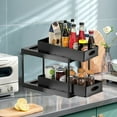 thumbnail image 6 of Pull Out Under Sink Cabinet Organizer, 2-Tier Sliding Storage Drawer Basket Organizer for Kitchen Bathroom with Hooks, 6 of 9