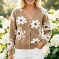 thumbnail image 6 of Enjoytime Womens Cardigan Floral Print V Neck Long Sleeve Button Down Knit Sweaters Tops Cozy Soft Loose Casual Cardigans, 6 of 8