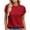 Red, variant on Womens Shirt Sweaters Casual Round Neck Short Sleeve Sweater Solid Color Raglan Blouses Pullover Tops