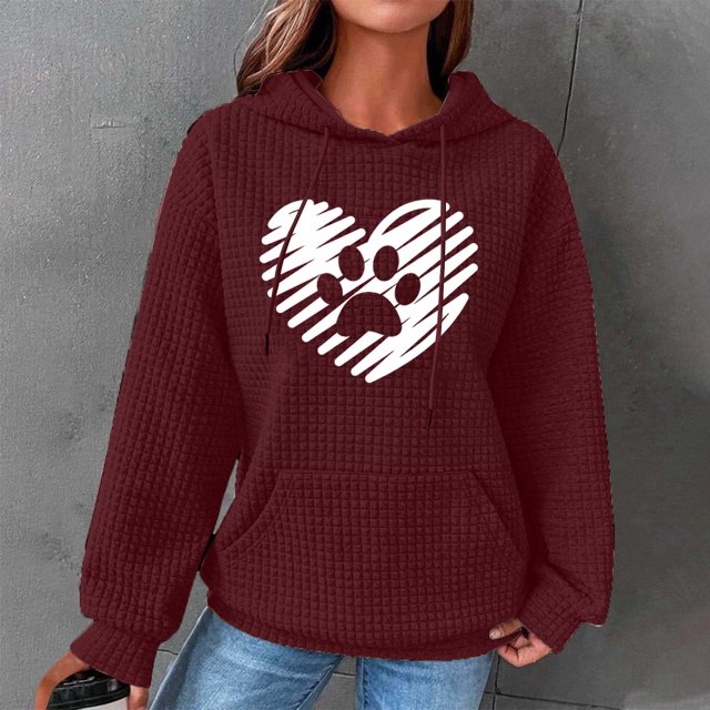 DPTALR Women Print Round-Neck Long Sleeve Loosen Single Sweatshirt Tops Pullover Blouse