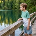 thumbnail image 2 of NIPAXO Boys Short Sets Ombre T-Shirt and Plaid Shorts 2-Piece Summer Outfit Casual Activewear for Boys, Green, Sizes 4-5 years old, 2 of 6