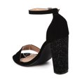 thumbnail image 3 of New Women DbDk Ariana1 Open Toe Rhinestone Block Heel Ankle Strap Sandal, 3 of 6