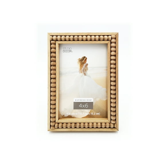 Studio Decor Natural Beaded 4" x 6" Frame, Expressions, 12 Pack