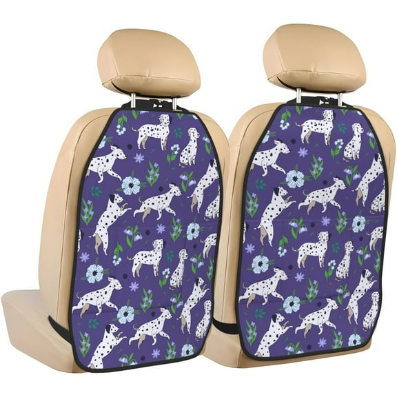 Goofa Cute Dog Pattern Car Back Seat Protector for Kids (2 Pack) ,Anti-kick Storage Mat for Car Seats,Shields from Footprints
