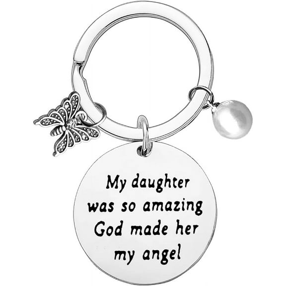 Memorial Keychain for Loss of Daughter Sympathy Gift Loss of Daughter Remembrance Keyring for Father Mother in Memory of Daughter Gift Daughter Memorial Keychain Bereavement Gift for Mom Dad