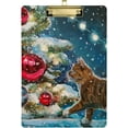 thumbnail image 2 of FMSHPON Christmas Xmas Merry Ball Cat Clipboard Hardboard Wood Nursing Clip Board and Pull for Standard A4 Letter 13x9 inches, 2 of 5