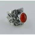 thumbnail image 4 of Navya Craft Carnelian Oval 925 Sterling Silver Handmade Statement Cocktail Women Ring Size 10.0, 4 of 7