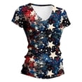 thumbnail image 4 of Trendfront Womens 250th Anniversary T Shirts V Neck Short Sleeve Stars Stripes Graphic All Over Print 4th Of July Patriotic Tee Tops, 4 of 4