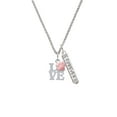thumbnail image 2 of Delight Jewelry Silvertone Love with Pink Paw Silvertone Forever Bar Charm Necklace, 23", 2 of 4