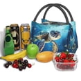 thumbnail image 6 of Vsdgher Watercolor Turtle Print Insulated Reusable Bags with Sturdy Zipper and Handles, Foldable Totes for Hot or Cold Food Bring or Delivery, 6 of 8