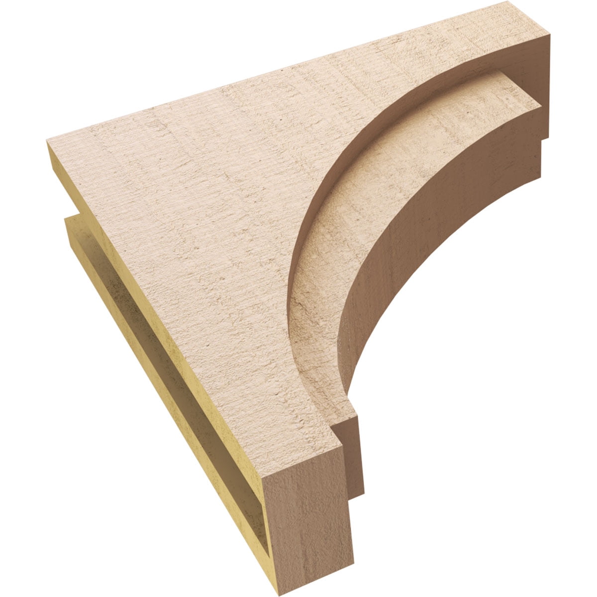 6"W x 24"D x 24"H Thin Rivera Rough Cedar Woodgrain TimberThane Corbel, Primed Tan