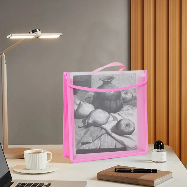 JWshufel Sac de Rangement de Dossiers Format A3 Longue Durée avec Fermeture à Boucle et Matériau Plastique Imperméable pour Fournitures de Bureau, Organisation d'Ordinateur Portable et de Documents avec Structure à Liaison Ultrasonique