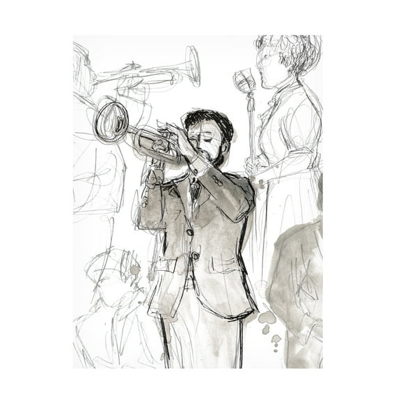June Erica Vess 'Jazz Sketchbook II' Canvas Art