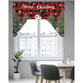 thumbnail image 5 of Red Plaid Christmas Kitchen Curtains Swag Valance for Windows/Bathroom/Cafe, Xmas Tree Snowflake Winter Gifts Rod Pocket Drape Panel Swag Curtains Valance for Bedroom/Living Room 56"x36", 5 of 6