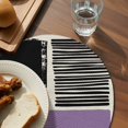 thumbnail image 3 of Purple Black Round 13 Inch Placemats Set of 4, Farmhouse Striped Modern Abstract Art HeatResistant Non Slip Place Mats for Dining Table, Wipeable Braided Kitchen Table Mats for Housewarming, 3 of 9