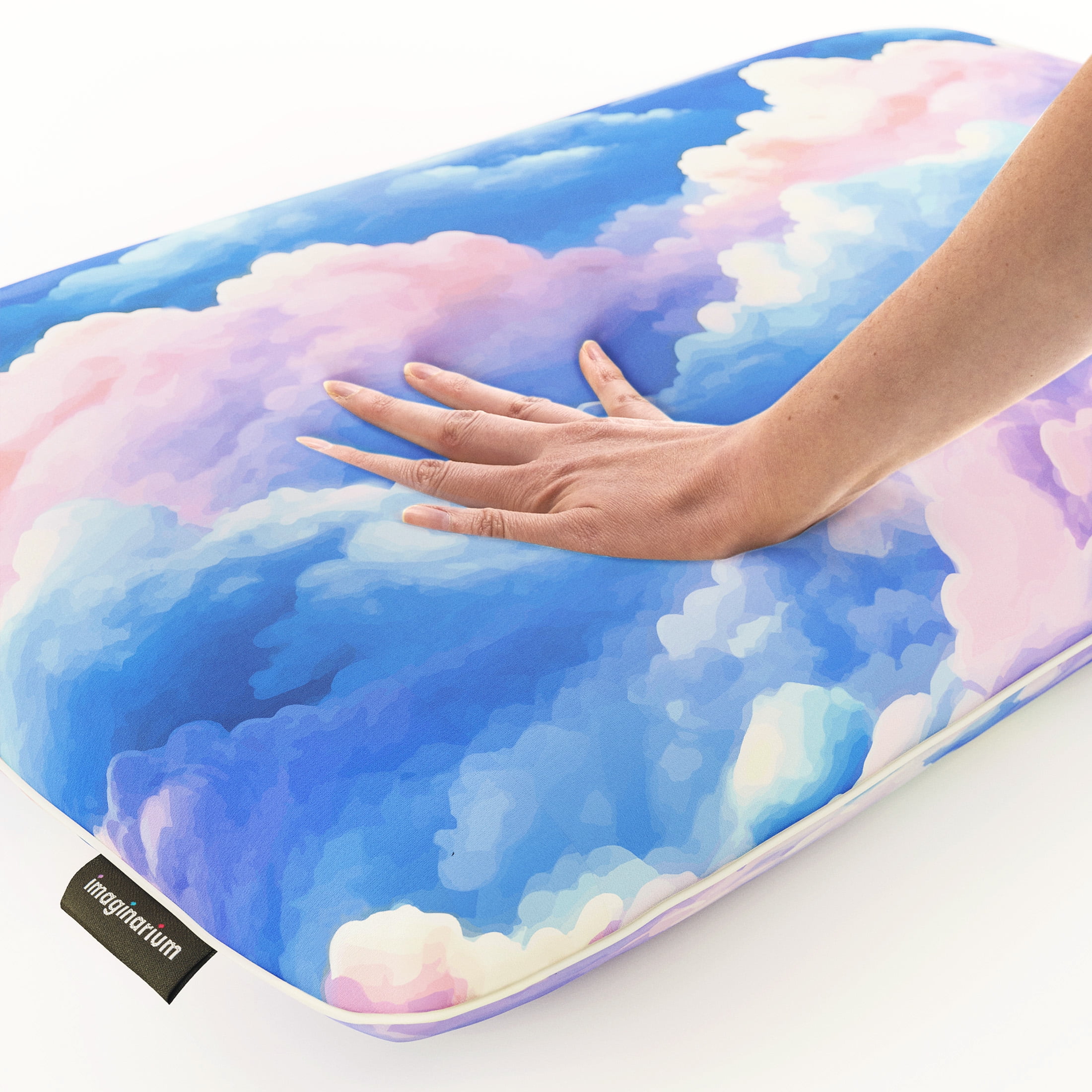 Memory Foam Fun Pillow with Cool-to-the-Touch Cover, Standard/Queen, Dreamy Clouds, 2 Pack