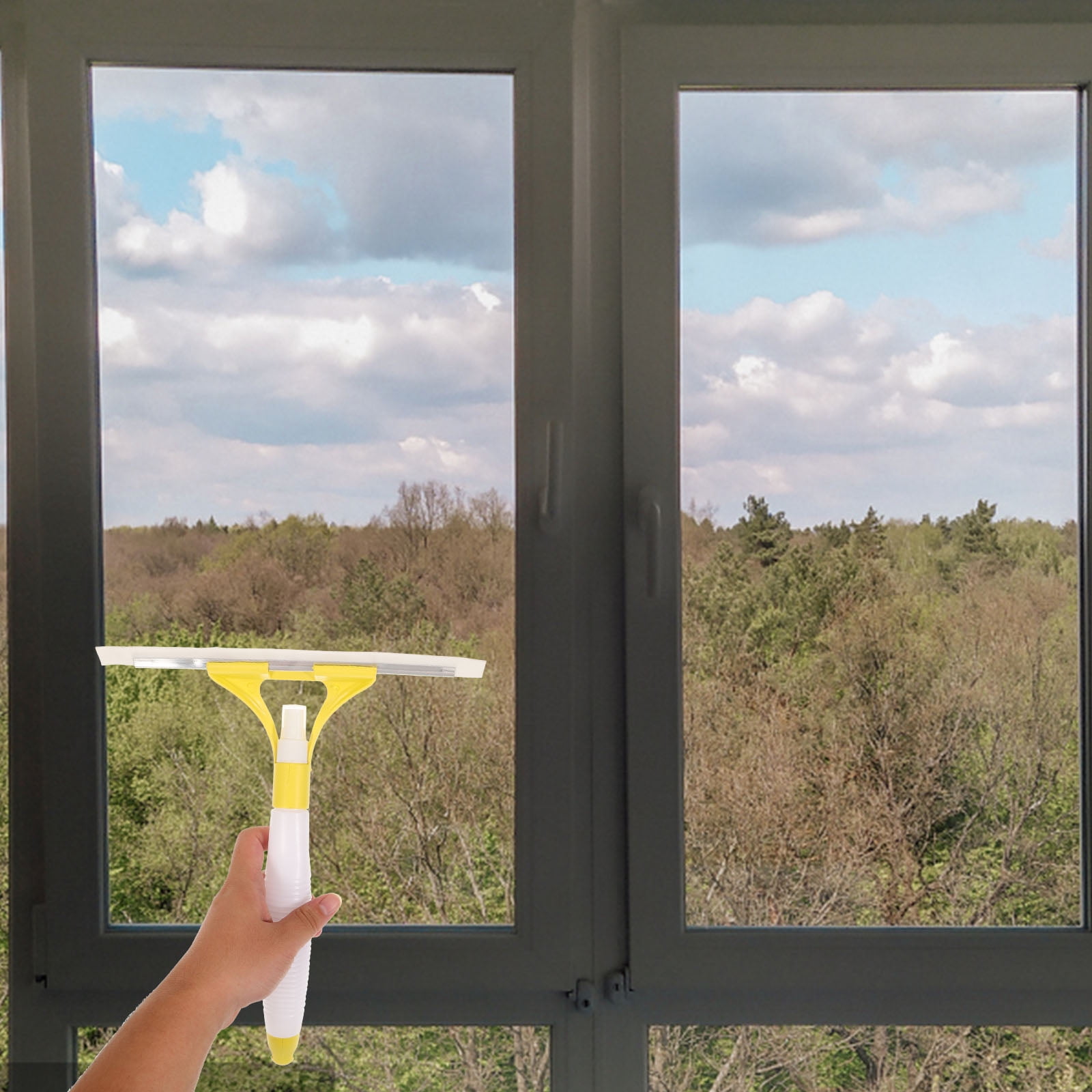 CTIRCHIU Window Squeegee Cleaner with Microfiber and Spray Bottle for Dry Streak Free Glass