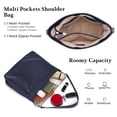 thumbnail image 3 of Bolso Hobo befen de piel auténtica suave de color azul marino medio para mujer, 3 of 7