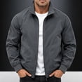 thumbnail image 4 of WRKEKC Jackets for Men Winter Stand Collar Raglan Long Sleeve Zip-Up Outerwear With Side Pockets for Everyday Casual Use, 4 of 9