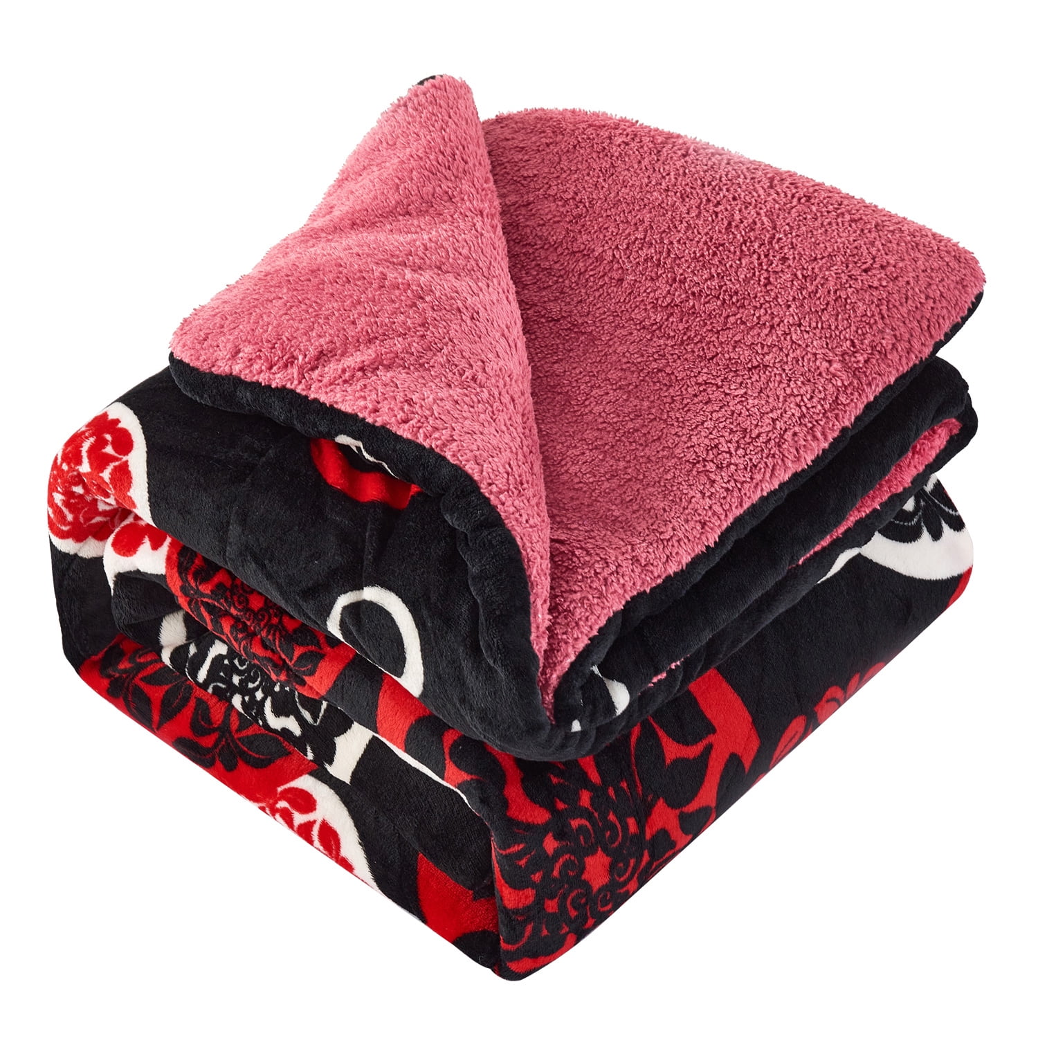 JML Sherpa Fleece Blanket 3-Piece,Soft Reversible Winter Warm Bed Blanket,King,79"x91"