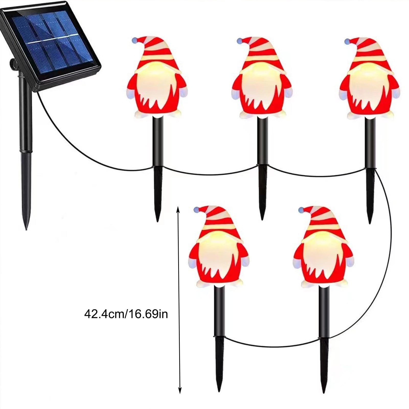 Solar Christmas Garden Stake Lights, Outdoor Waterproof Solar Santa Claus Garden Stake Christmas Pathway Lights for Christmas Decorations Garden Lawn Pathway Patio