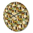 thumbnail image 3 of Designart 'Polka Dots Retro Pattern I' Mid-Century Modern Wood Wall Clock, 3 of 5