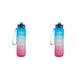 thumbnail image 3 of Eigraketly Botella de agua portátil con pajita de silicona a prueba de fugas para gimnasio, deportes de ciclismo, máquina para hacer tiempo, Azul rosado 2piezas, 3 of 6