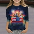 thumbnail image 2 of Taqqpue 4th of July Shirt for Girls and Boys American Flag T-Shirts for Kids Toddler Cotton Summer 3/4 Sleeve Crewneck Tops Patriotic Tee Tops Kids Independence Day Outfit 1-13 Years, 2 of 5