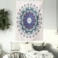 thumbnail image 3 of Mandala Tapestry, Rich Colorful and Artistic Round with Peacock Feathers and Swirling Leafy Lines, Wall Hanging for Bedroom Living Room Dorm Decor, 60W X 80L Inches, Multicolor, by Ambesonne, 3 of 5