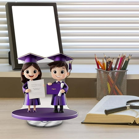 Blueek Graduation Season 2D Desktop Ornament – Perfect Graduation Gift for Teachers Students Sisters – Memorable Keepsake Decoration 4 Inch Purple
