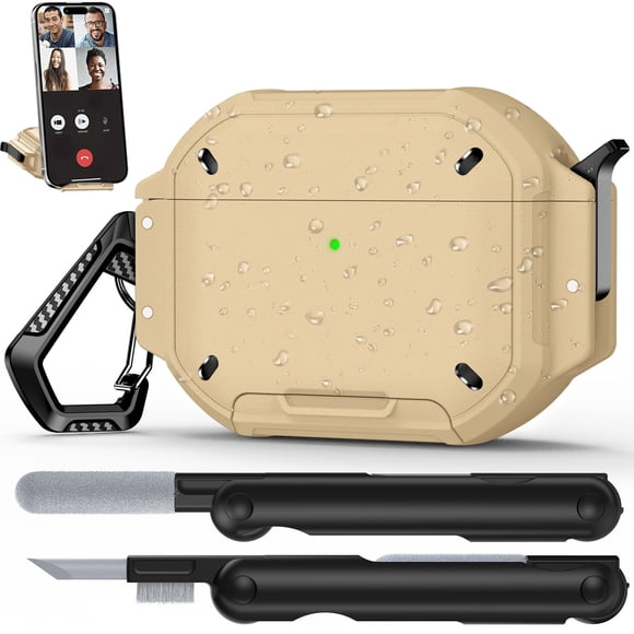 Funda impermeable para AirPods Pro 3 con cierre de seguridad y soporte