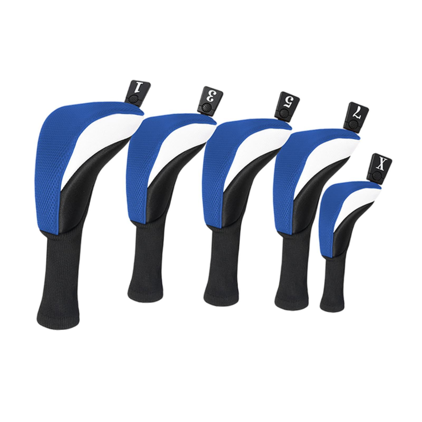 Baoblaze 5 Pieces Golf covers Golf Club Head Cover for Men Women Golfer Gift Blue