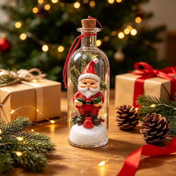 Fountwell Recordable Christmas in a Bottle Ornament Voice Message Keepsake Holiday Gift