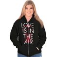 thumbnail image 4 of Love in Air Funny Singles Valentines Zip Hoodie Sweatshirt Women Brisco Brands X, 4 of 6