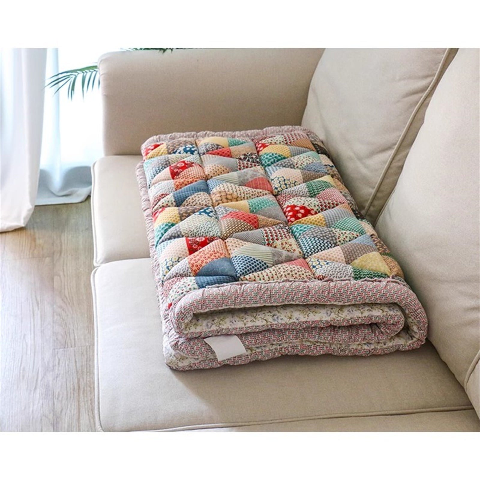 Hiroekza Funny Couch Cover Garden Cotton Protective Couch Cover Plaid Sofa Cover Seat Cushion Home Essentials Plaid Cream-Coloured