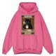 thumbnail image 3 of Sudadera con capucha retro desgastada con texto "Café porque el asesinato está mal", "Gato negro bebe café", ropa para hombre, jersey 100 % algodón, 3 of 4