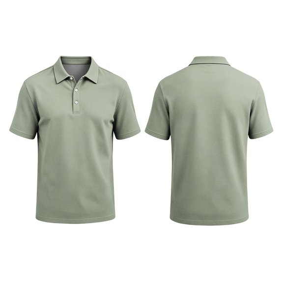 Men's Polo Shirt Button Placket Lightweight Polo Business Slim Fit Short Sleeve Shirts for Office Work