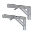 thumbnail image 4 of 2 soportes de estante plegables para ahorrar espacio, de metal. Blanco 18 pulgadas, 4 of 8